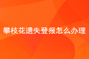 攀枝花遺失登報怎么辦理找我要登報網(wǎng)