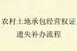 農(nóng)村土地承包經(jīng)營(yíng)權(quán)證遺失補(bǔ)辦流程找我要登報(bào)網(wǎng)