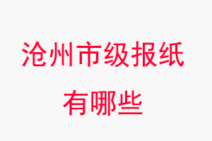 滄州報紙有哪些，滄州市級報紙有哪些找我要登報網